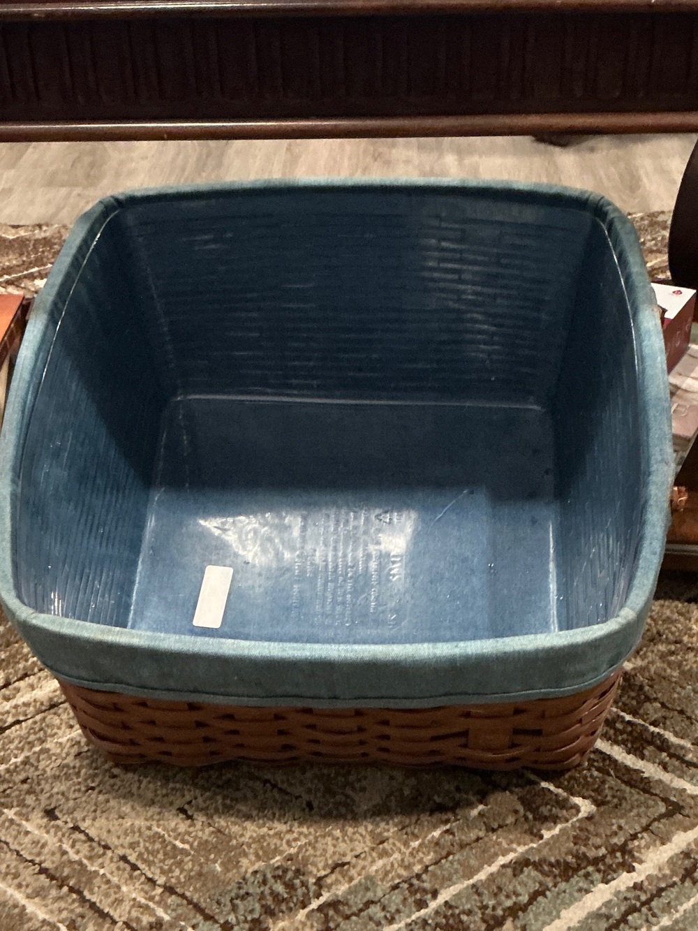 Longaberger Blue Lined Woven Storage Basket